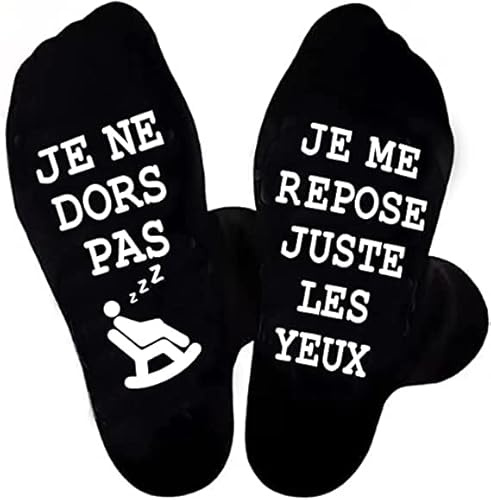 Chaussettes Homme Humour Idée Cadeau Fantaisie Coton Hiver Drole Personnalisé Rigolotes Chaussette Message Original Cadeau Papa Retraite Noël Anniversaire Femme Bière/Foot/Jeux EU 39-42 43-46