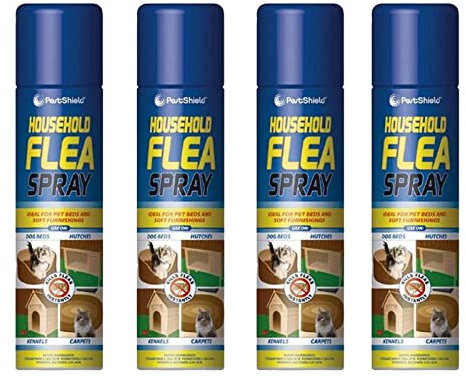 PNJB PestShield Pet Bed & Kennel Insecticide Spray, Flea, Tick, Mite & Bug Killer for Carpets, Upholstery, Hutch & Pet Bedding, Indoor Pest Control Spray for Home Use, 200ml, (4 Pcs)