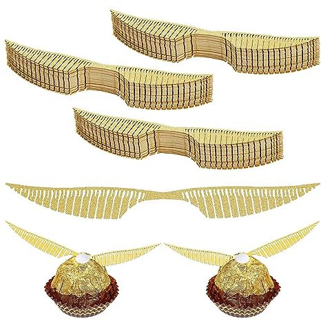 Cupcake Toppers Decoración,50 Piezas Decoración para Tartas Alas Doradas Cupcake Decoración Decoración Alas Doradas con Purpurina Decoración de Alas de Chocolate Decoración para Fiestas