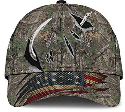 501 Trucker Kappe Angelmuster, Fischer, Angelhaken, Fischliebhaber, Geschenkidee, Vintage-Braun-Camoflage Unisex Baseballmütze Reine Farbe Verstellbar Baseballkappe Für Kletter Wander