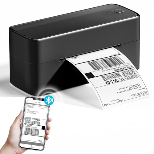 Phomemo Bluetooth-etikettskrivare, DHL 4 x 6 Termisk Skrivare, Bluetooth-Etikettskrivare, Streckkodsskrivare, Amazon, Etsy, Shopify, Royal Mail, DHL, FedEx, UPS (BLACK)
