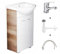 Deftrans Domodomo Mobile Bagno con Lavabo Integrato, Vanity Unit in Ceramica Bianca 80x50x26 cm – Mobiletto Moderno con Piano Lavabo, Design Compatto per Piccoli Spazi