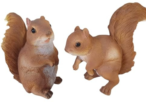 Aspinaworld Deko Eichhörnchen Figur im 2 er Set 17 cm, Süße Eichhörnchen Figuren, Herbstfigur