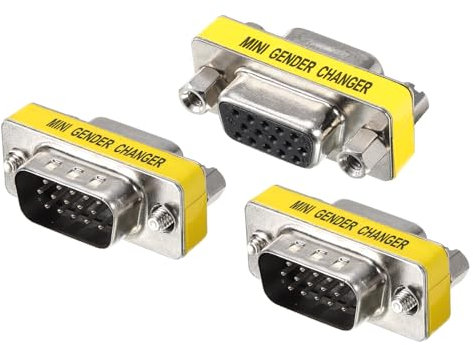 sourcing map Conector VGA Acoplador VGA Cambiador de Género 15 Pines Macho a Macho/Macho a Hembra/Hembra a Hembra Adaptador VGA para Extensor de Cable, Pack de 3
