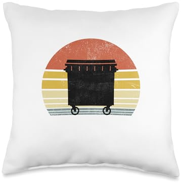 Garbage Man Retro Trash Collector Waste Management Throw Pillow
