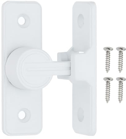 PATIKIL 90 Degree Barn Door Lock, Flip Latches Zinc Alloy Safety Sliding Door Bolt Latch Lock for Garden Garage Bathroom Gate, White