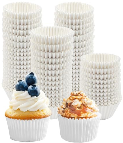YEXEXINM 1000Pcs White Greaseproof Paper Cupcake Cases, 50mm Baking Cups, Disposable, For Social Events, Celebrations, Birthday, Holidays, Family Gathering