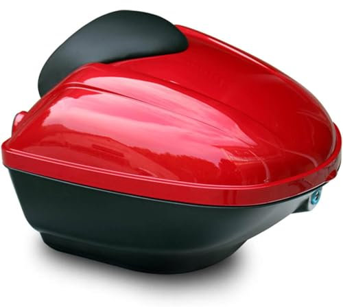 Generisch Rot, Topcase Motorradkoffer,Universelles Motorrad Top Case,Motorrad Heckkasten,Für Helm,Gepäck Lagerung,Für Motorroller, Motorräder, Mopeds