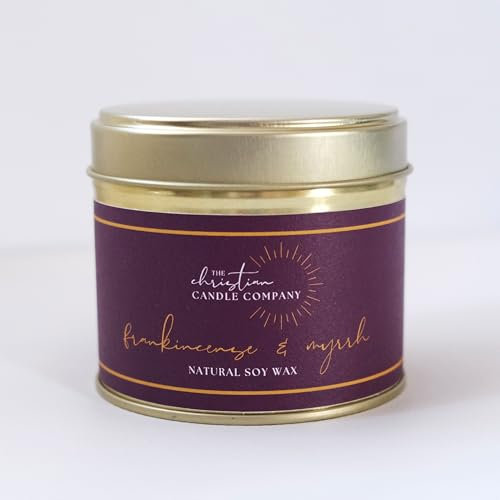 The Christian Candle Company - Frankincense & Myrrh Scented Candle in a Tin