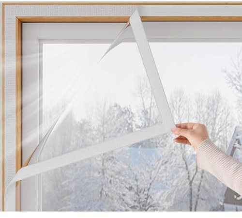 Película Aislante Transparente,Kit de Aislamiento de Ventanas,Película Aislante para Ventanas, película Aislante Transparente Reutilizable