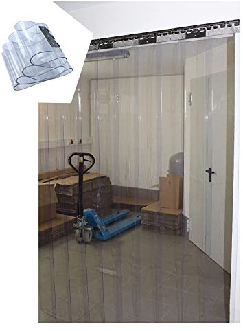 PVC-Streifenvorhang, Glatter PVC-Streifentürvorhang aus PVC. PVC-Türvorhang. Klarer PVC-Gefrierschrankvorhang. Industrieller Streifenvorhang. PVC-Lamellenvorhang(165x400cm/64.96x157.48in)