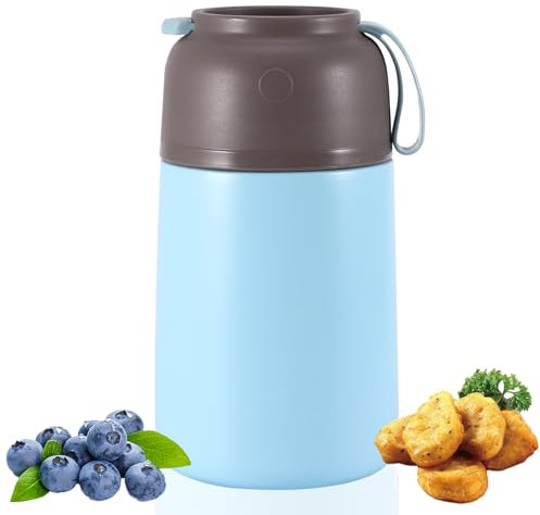 Kinberry Récipient Isotherme Pour Aliments, Boite Alimentaire Isotherme Alimentaire Chaud 700ml Lunch Box Chauffante Avec Cuillère Sans BPA, Boite Chauffante Repas Pour Ecole Bureau Camping