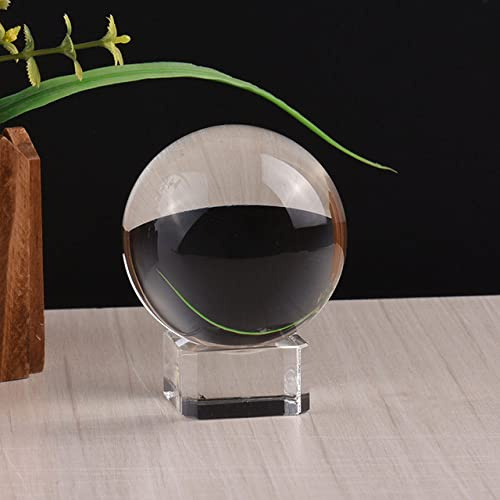 LYLXSF 60/80 mm Fotografia a Sfera di Cristallo ornamt fgshui Globo divinata Magica Vetro a Sfera di Arredamento per la casa Sfera, Base di Cristallo a Sfera, 8 cm