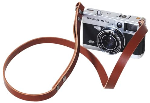 BOWMAN Leather Camera Strap Dual Purpose Neck & Wrist Strap Fixed Length Minimal Handmade Shoulder Strap for Fujifilm Sony Nikon Canon Leica (Dark Tan, Medium (95cm / 37))