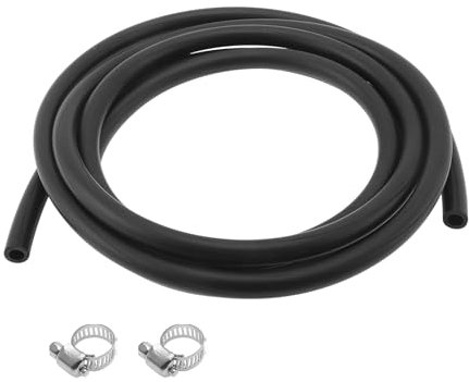 VekAuto 1 Jeu Tuyaux Huile Lubrifiante 8x14mm Tuyau Caoutchouc Nitrile Tuyauterie Eau 2 Pcs Collier Extérieur Noir