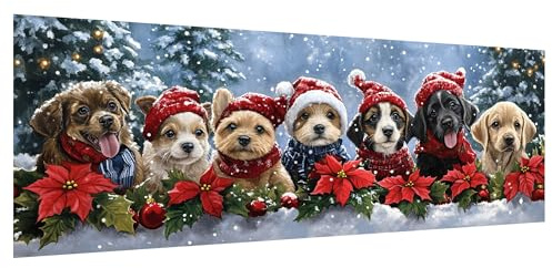 Hoobee 5D DIY Weihnachten Diamond Painting Groß, Diamond Painting Bilder Katze Hund, Diamant Painting Groß xxl Vollbohrer Stickerei Kreuzstich Kunst Handwerk für Zuhause Wanddekoration 30x80cm-8