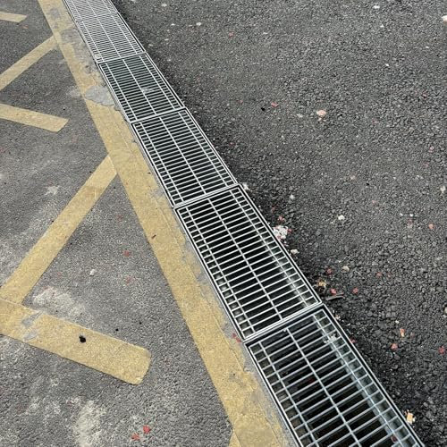 Galvanized Steel Outdoor Drainage Grate, Heavy-Duty 100x25x3cm Sump Cover for Efficient Water Flow, Ideal for Gardens, Garages, Driveways & Sewers