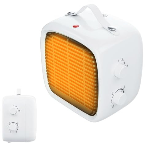KQWVZ Mini Ptc Heizkörper, Heizlüfter Energiesparend Mit Thermostat, 1200w Heizlüfter Klein Mit 3 Heizstufen & überhitzungsschutz, Sicherheitsschalter, Kleiner Heizlüfter Für Betrieb Im Büro, Haushalt