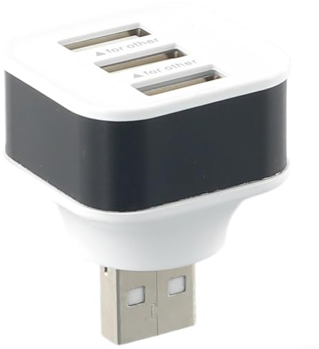 Rallonge de hub USB pour une charge rapide qui connecte jusqu'à trois appareils sans problème (noir)