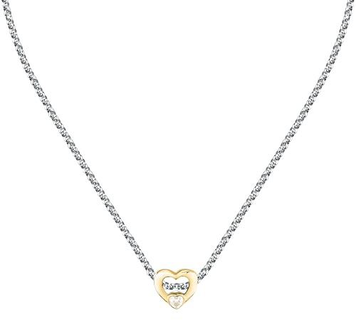 Morellato Collana Donna in Acciaio, Cristalli, Collezione DROPS, Cuore, Idee Regalo Donna - SCZ1414