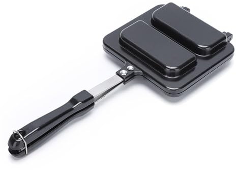 Poêle à frire compacte portable pour pique-nique, poêle double face antiadhésive pour petit déjeuner, grille-pain, poêles double face