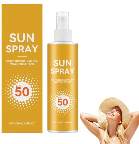 SPF 50 Sensitive Crème solaire hydratante avancée en spray, écran solaire résistant à l'eau, absorption rapide, protection UVA et UVB pour les activités de plein air et les trajets quotidiens (1)