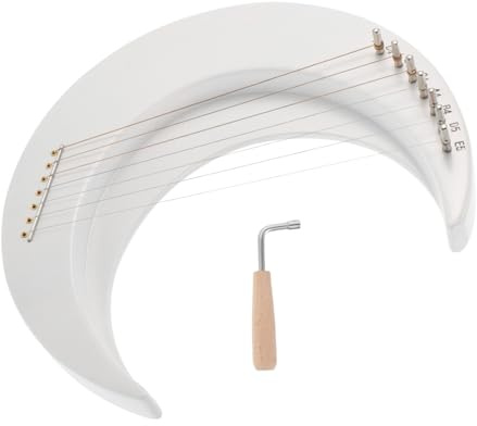 TOYANDONA Mini Arpa de Lira de Cuerdas Arpa de Lira Luna Instrumento de Cuerda de Madera para Principiantes Aprender y Disfrutar Musica Casa o Viajando