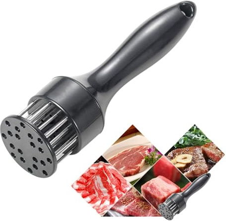 Attendrisseur de viande en acier inoxydable - 21 lames d'aiguille ultra tranchantes - Outil professionnel pour poulet, bœuf, steak, veau, porc et barbecue - Préparation rapide et facile de la viande