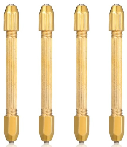 DIKACA 4 Pezzi Mini Trapano a Mano Professionale per Intagliare Doppia Testa Quadrata e Tonda Accessori per Orologi Micro Trapano per Legno Plastica e Modellismo Utensili Manuali di