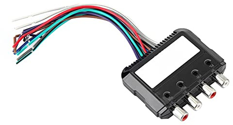 Subwoofer Estéreo para Automóvil, Convertidor de Audio de 4 Canales para Conectar CD, Radio, DVD, Amplificador para Entusiastas del Automóvil, Plástico Negro