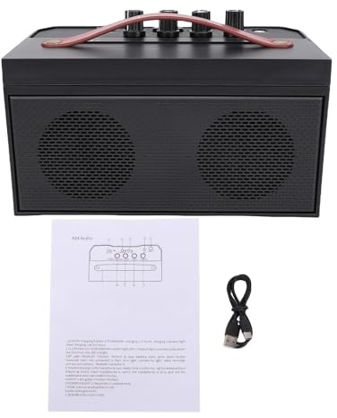 Sorandy 30W Mini Rechargeable Guitar Amp, Electric Guitar Amplifier Black BT Combo Amplifier with Headphone Jack & Led Indicator, Ideal for Indoor Practice & Traveling, 10x16x16in