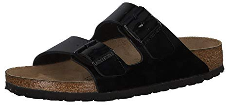 Birkenstock Classic 1005292 Arizona Birko-Flor, Damen Pantoletten, Schwarz (Schwarz Lack), 36 EU (3.5 UK)