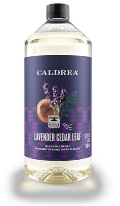 Caldrea Hand Soap Refill, Aloe Vera Gel, Olive Oil And Essential Oils To Cleanse And Condition, Lavender Cedar Leaf, 32 Oz