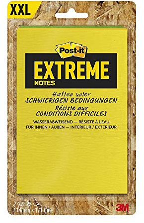 Post-it Extreme Notes 114 x 171 mm, 2 Blöcke (Gelb/grün/orange/grün)