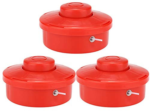 3Pcs Universal Trimmer Head, Weed Eater String Trimmer Head Grass Brush Cutter String Set Spool Pack Electric Trimmer Strimmer Heads Mower Brush Cutter Head(Red)