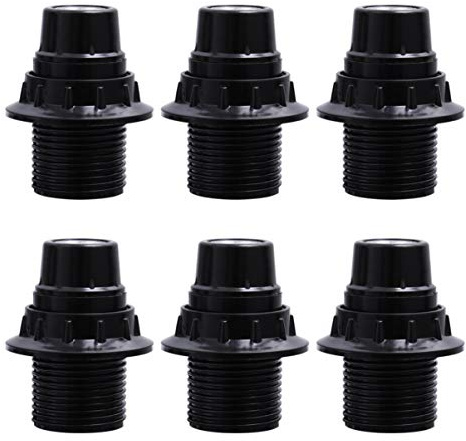 Mobestech 6Pcs E14 Light Socket Holder Self-Locking Screw-in Lamp Base for Replacement Bulbs Home Lighting Fixtures