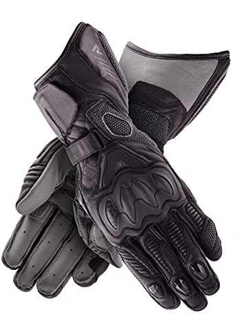 REBELHORN Rebel Lady Guantes de Cuero para Motocicleta para Mujer Protectores Muñequera Dura y Cubierta para Dedos Ventilación Elementos Flexibles Almohadillas amigables con la Pantalla táctil