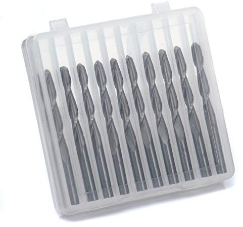 10 Stück 1/8 Zoll Schaft 2 Rillen Hartmetall CNC Spiral-Kugelfräser Fräser Fräser Set Holz Kunststoff Gravur Bit