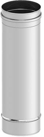 Schornstein - Längenelement EW einwandig 500mm Länge und 200mm Durchmesser, 0,6mm Wandstärke, Edelstahl