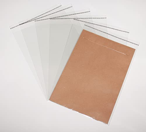 300 St. Schutzhüllen Prospekthüllen Klarsichthüllen, Folie, DIN B5, glasklar, 181 x 250 mm mit 30 mm verschließbarer Klappe zum Schutz von Flyern, Briefumschläge, Dokumenten