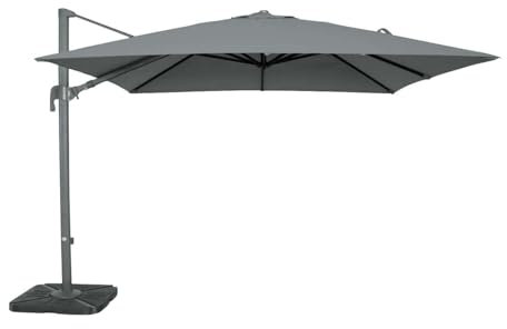 MilaniHome.it - ombrellone decentrato 3x3 in Alluminio per Giardino m 3 x 3di coloreGrigio Chiaro
