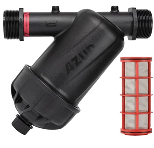 Filtro de Malla 1¼ para Tuberia 40mm. Incluye Tapón de Vaciado. Riego por Goteo. Capacidad Filtrado 120 Mesh. Fabricado en Europa. Filtro Azud Modular 100, Sistema de Filtración para Agricultura