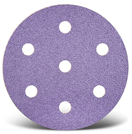 MENZER Purple HD Klett-Schleifscheiben, 90 mm, 7-Loch, f. Exzenterschleifer, Keramik-Mix (50 Stk.) K80
