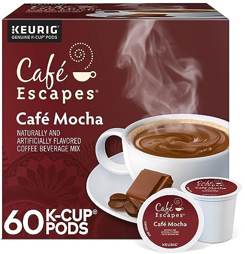 Café Escapes Café Mocha Coffee Beverage, Single-Serve K-Cup Pods, 60 Count