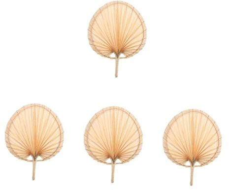 OSALADI 4pezzi Ventaglio Estivo Intrecciato Foglia di Palma Ventaglio Portatile Decorativo per Rinfrescarsi e Abbellire per Amici e Famiglia