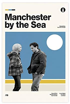 ZOLULA Poster cinematografico moderno vintage Manchester by The Sea (1), decorazione per camera da letto, sport, ufficio, stanza, regalo, senza cornice, 30 x 45 cm