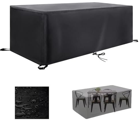 KADING Gartenmöbel Abdeckung Wasserdicht, 130x70x75cm Schwarz Abdeckhaube Gartenmöbel Winterfest, SchutzhüLle Gartenmöbel, Gartentisch Abdeckung Winddicht, Anti-UV, Lounge Abdeckung Balkonsessel