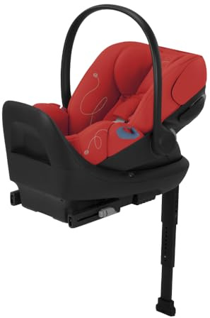Cybex Cloud G Lux Comfort Extend Infant Car Seat with Anti-Rebound Base, Load Leg, Linear Side Impact Protection, Latch Install, Ergonomic Full Recline, Extended Leg Rest, Hibiscus Red