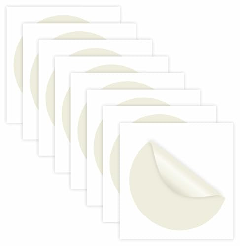 8-pack anti-kollisionsklistermärken för glas vinyl cirkulär fönsterdekal förhindrar stötar av människor och fåglar anti-chock självhäftande för genomskinligt glas (kräm, 12 cm)