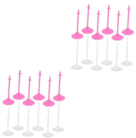 Cabilock 24stücke Puppenständer Für Dolls Stabiler Und Verstellbarer Display Ständer Transparent Und Rosa Für Verschiedene Puppengrößen Schutz Ihrer Sammlung